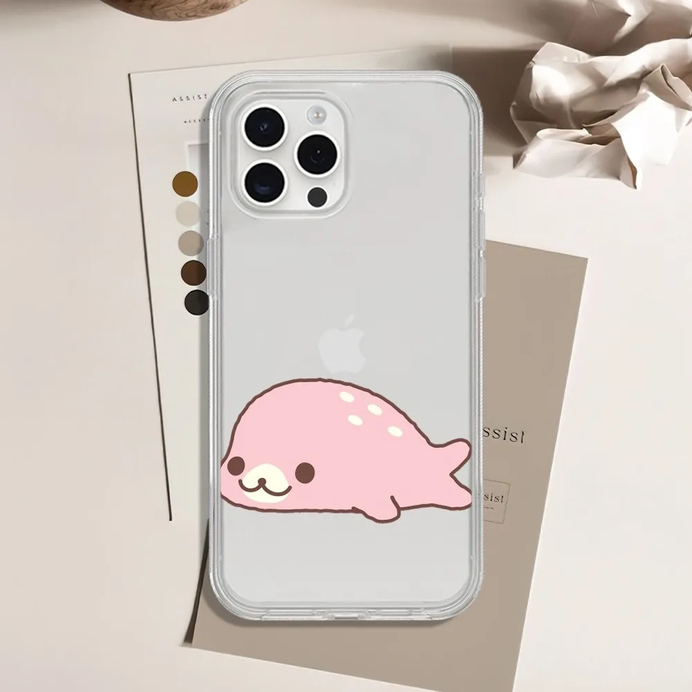 Casing ponsel Mamegoma lucu lucu untuk iPhone Mini Plus 11 13 12 14 15 8 Pro SE XR XS Max X cangkang transparan