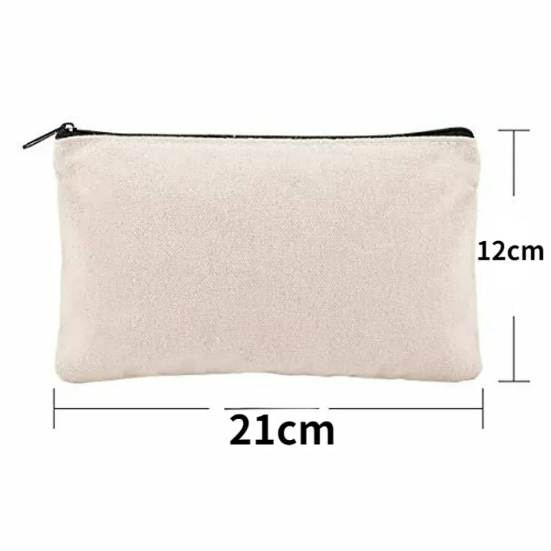 Imagem -06 - Lápis de Lona com Zíper Bolsas de Maquiagem Estojo em Branco Bolsa Cosmético para Viagens Faça Você Mesmo Craft School 10 Pcs