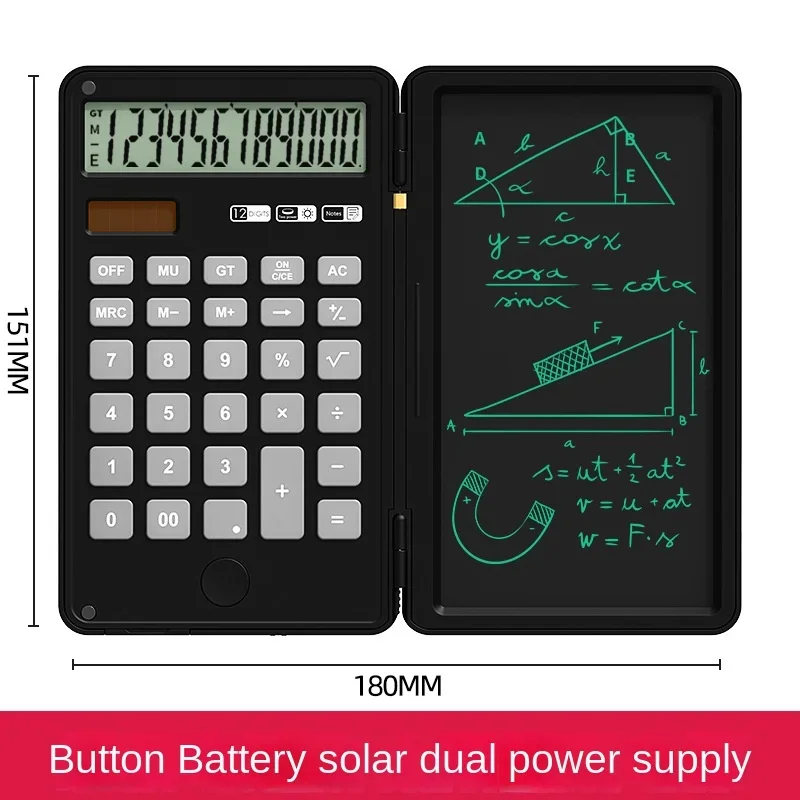 TONLISH 12-digit display calculator with LCD handwriting board for office and student