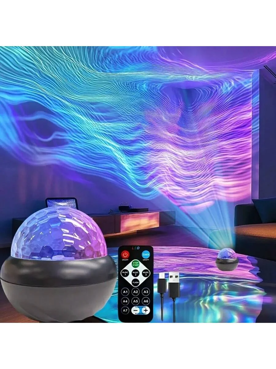 LED Water Ripple Desk Lamp: Color - changing, remote - controlled, USB - powered, RGB, night sky effect, ambient lighting. Ideal