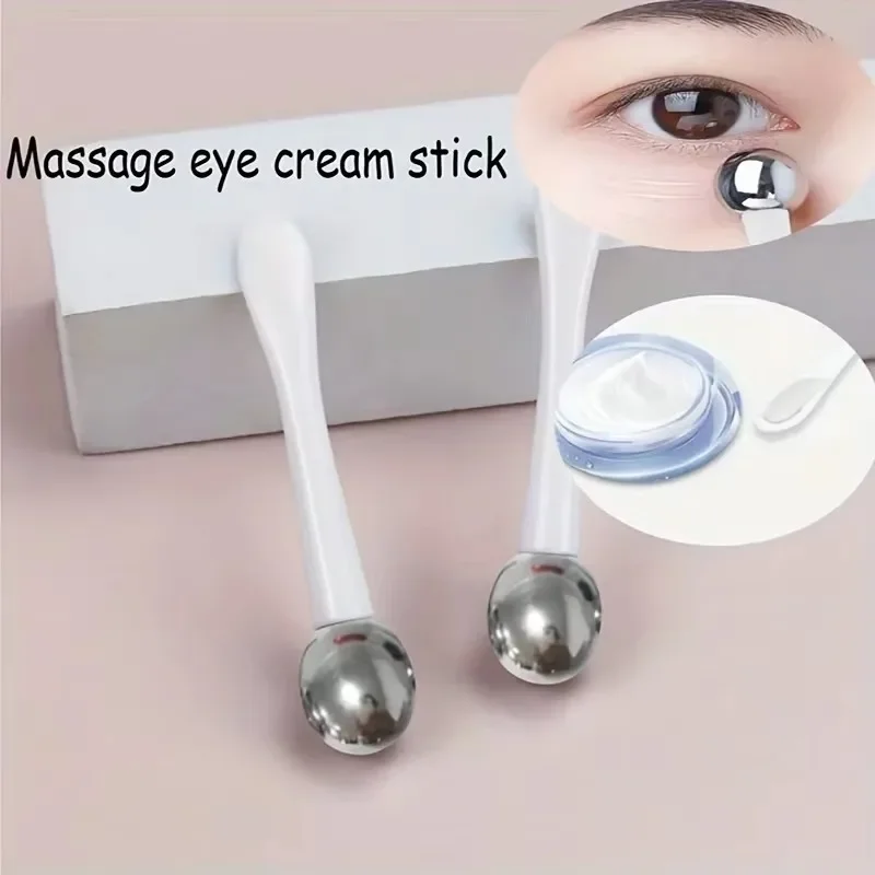 1pc rolo de massagem vara aplicador de creme para os olhos espátula cosmética anti rugas colher facial liga de ouro rosto fino ferramenta de cuidados com a pele