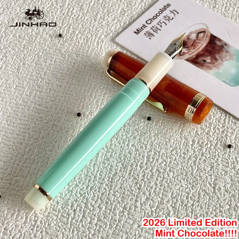 

2026 Limited Edition Mint Chocolate ! JINHAO 82 Fountain Pen EF/F/M Gold Clip Writing Smooth Stationery Office School Supplies
