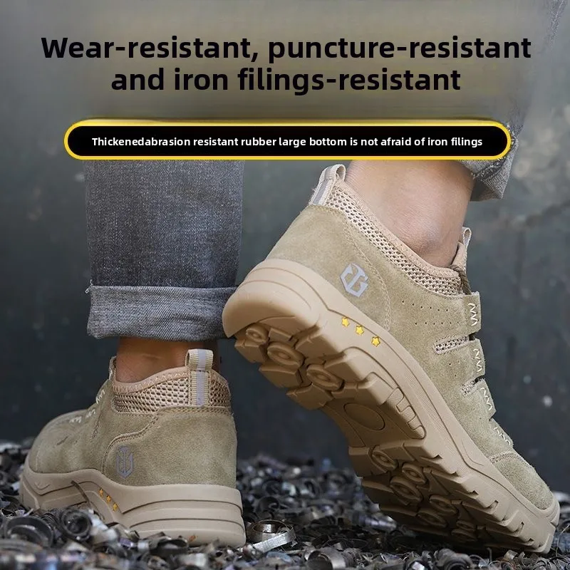 남성용 안전 신발 펑크 방지 작업 운동화 강철 발가락 운동화 통기성 경량 남성용 작업 신발 내마모성