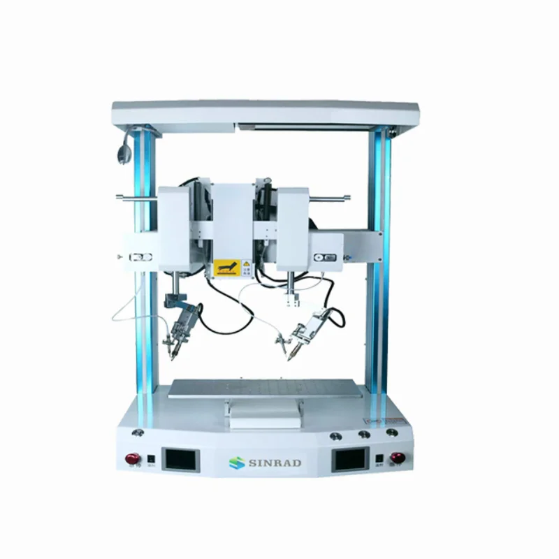 Dual Tips  Heads Automatic Pcb Soldering Machine With Computer