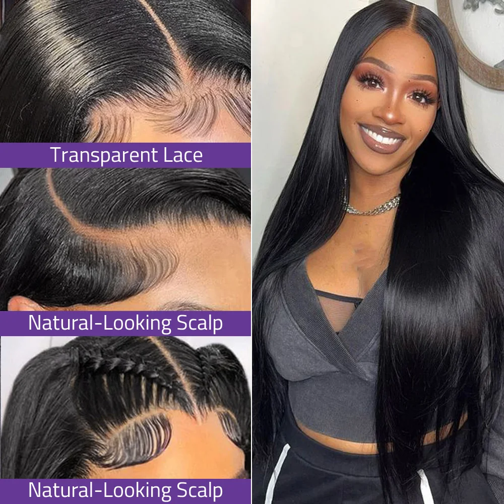 200 الكثافة 13x6 العظام مستقيم HD الدانتيل الشفاف البرازيلي باروكة من شعر طبيعي 13x4 360 الدانتيل شعر مستعار أمامي يمكن مصبوغ في أي لون! #2