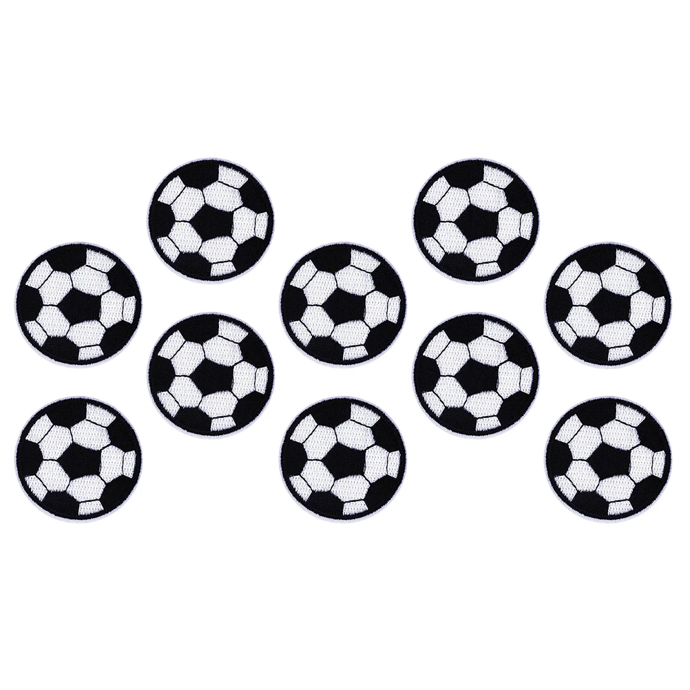 

10 Pcs Football Stickers Patches Soccer Sports Themed Felt Applique Embroidery Design Embroidered Sew on