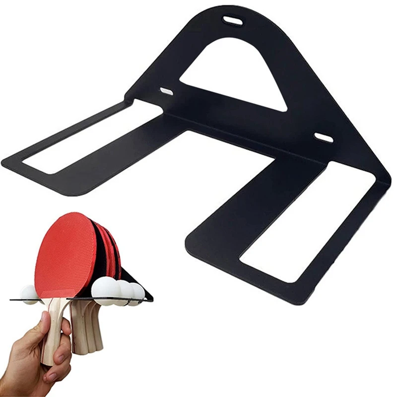 1 PCS Table Tennis Paddle Holder Table Tennis Racket Display Stand With Ball Holder Shelf