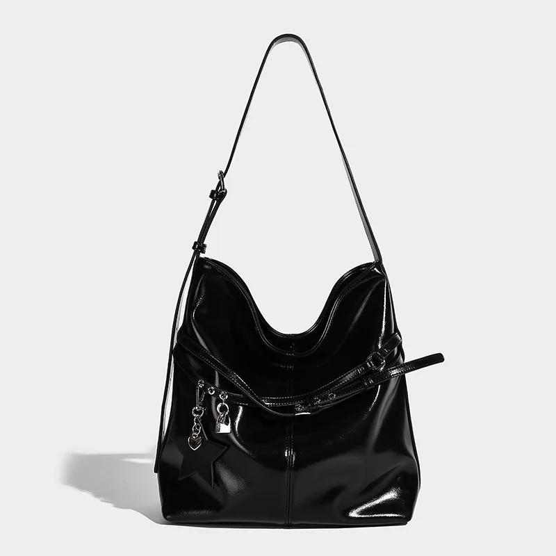 أزياء المرأة فو الجلد المدبوغ بو الجلود حقائب كتف سعة كبيرة مصمم دلو حقائب اليد ماتي الإناث Crossbody حمل الحقائب