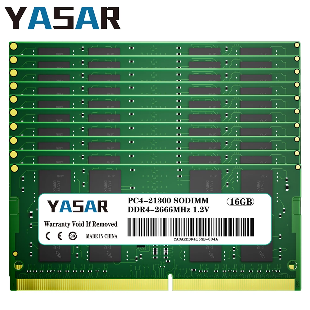 50PCS DDR4 8GB 16GB 2133MHZ 2400MHZ 2666Mhz 3200MHZ Sodimm Memoria Ram PC4 19200 21300 25600 1.2V Notebook Laptop Memory