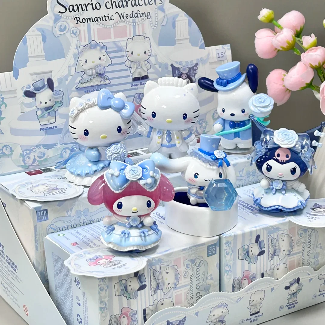 Genuino Sanrio Personaggi Serie di Nozze Scatola Cieca Anime Figure Romantico Kt Cinnamoroll Melody Kurom Pochacco Raccogliere Giocattoli Regalo