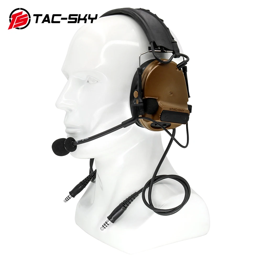 TS TAC-SKY silicone earmuffs COMTAC III noise-cancelling pickup dual-pass version outdoor hunting sports tactical headphones-CB