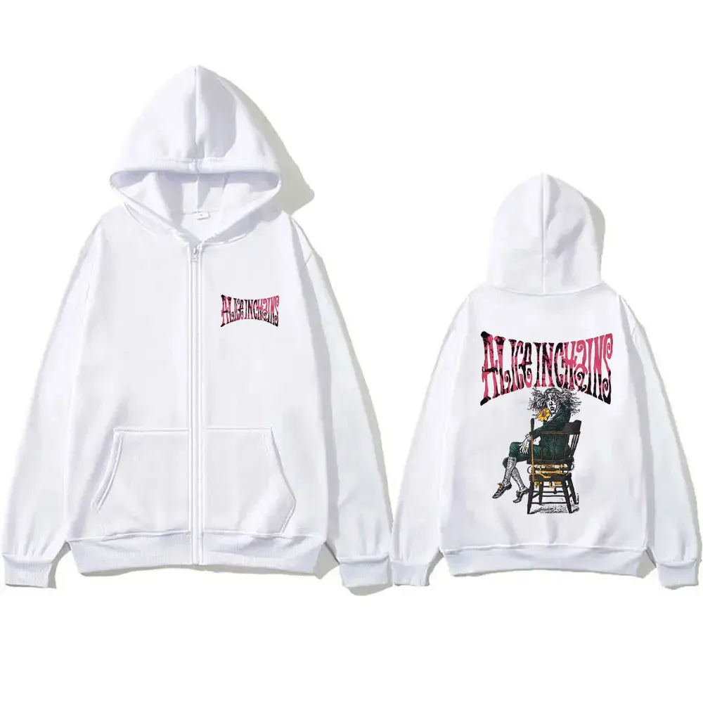 Rock Band Alice in Chains Zipper Hoodie Men Women Fashion Casual Oversized Zip Up Jacket Coat Male Vintage Fleece Cotton Hoodies