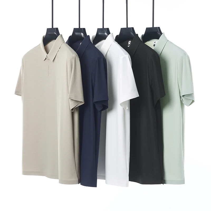 Men's Polo Shirt - UV 50+ & 10A Antibacterial, 180g Breathable Textured Fabric, Cooling Quick-Dry