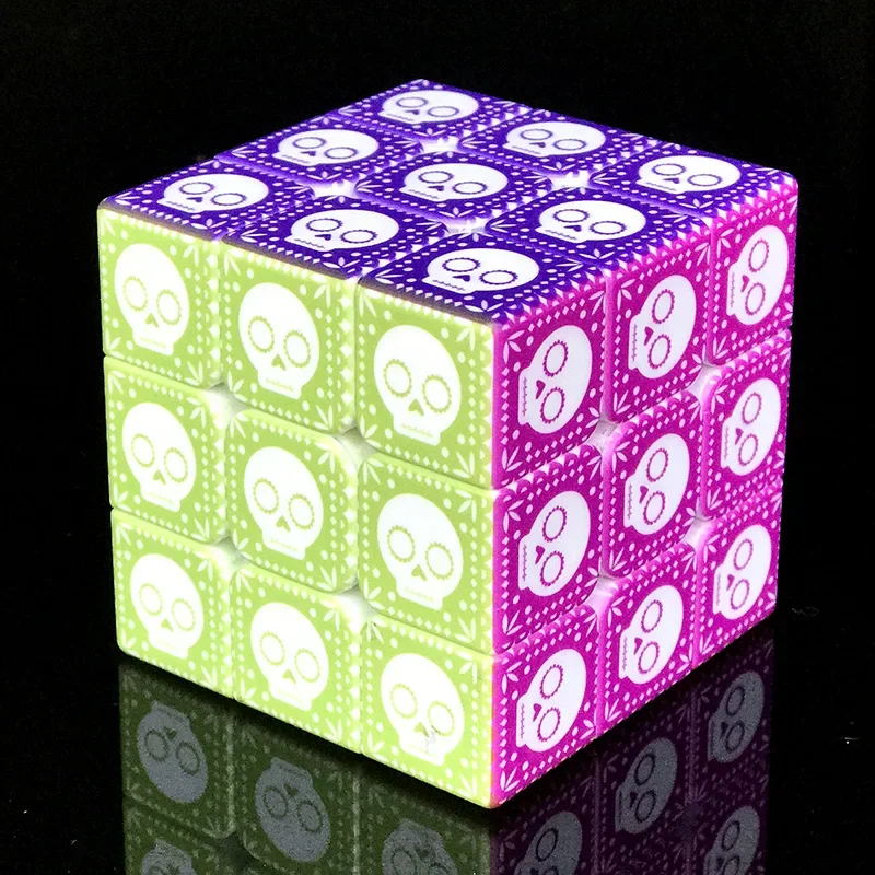 3x3x3 Skull&Bones Magic Cube Professional Speed Puzzle Children\'s Fidget Gift Kids Educational Toy