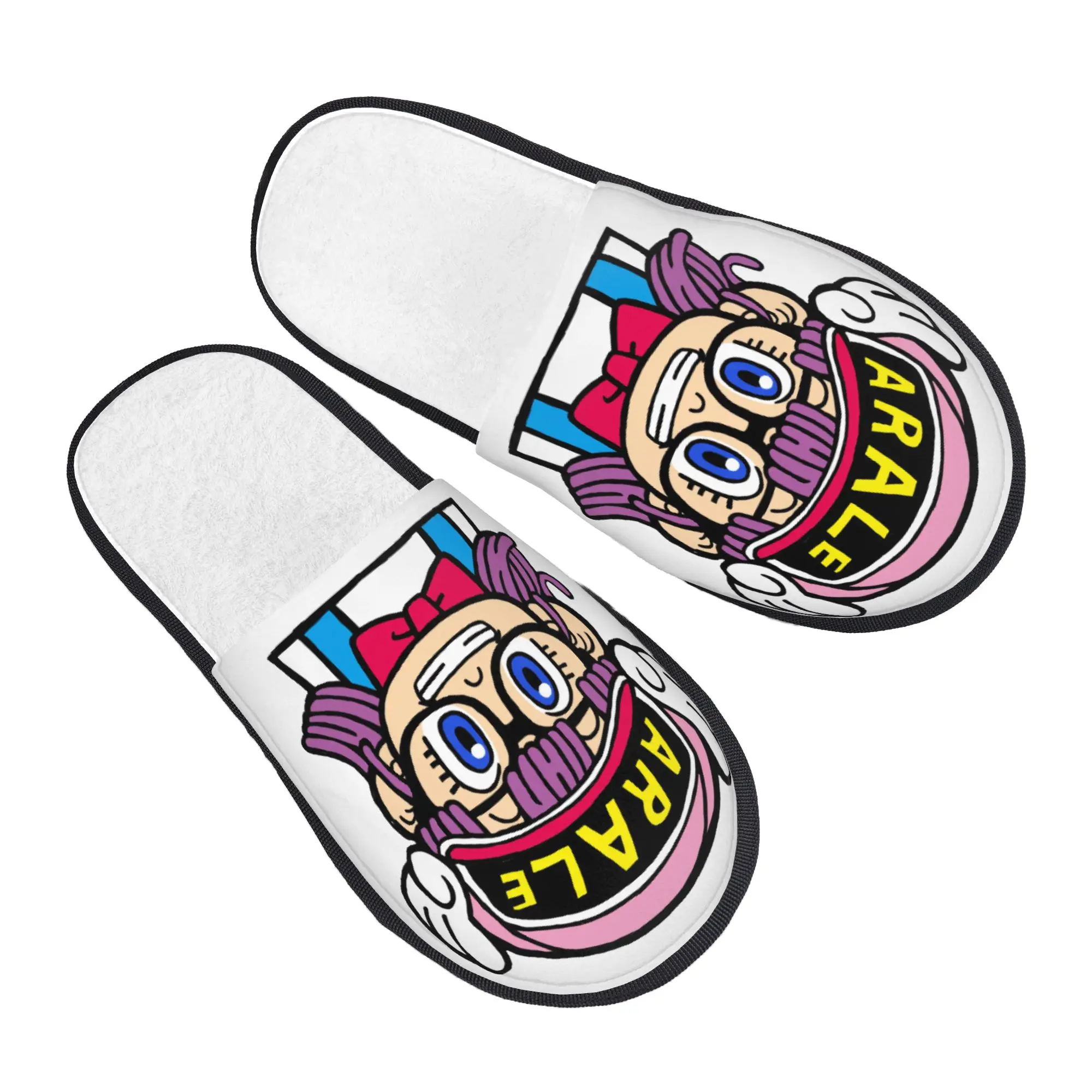 Chaussons d'intérieur moelleux antidérapants pour femmes et hommes, motif dessin animé Arale Dr Slump, pour couple, famille, chambre, dortoir, hiver, spa.