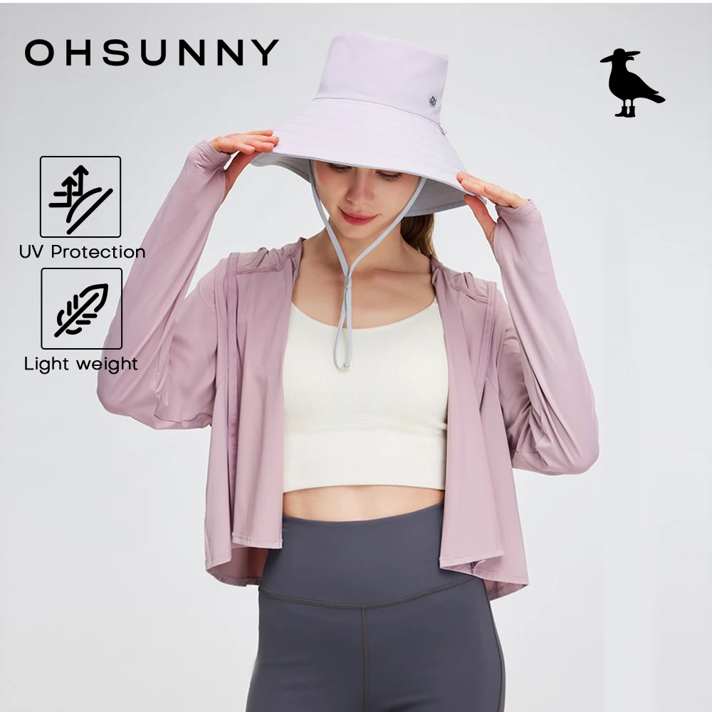 

OhSunny походная панама для женщин, солнцезащитные шляпы с широкими полями UPF50 + летняя легкая двусторонняя шляпа от солнца с отверстием для хвоста