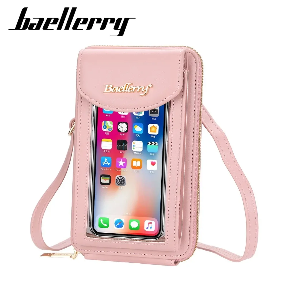 

Baellerry сумка через плечо с сенсорным экраном для телефона, длинный кошелек-клатч с застежкой, многофункциональная сумка на плечо в корейском стиле, кошелек