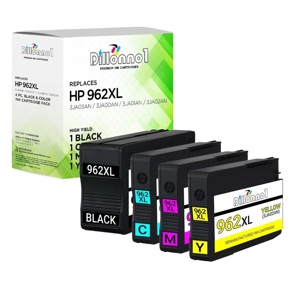 

4PK 962XL #962 чернила для HP Officejet Pro 9010 9015 9018 9020 9025 все в одном