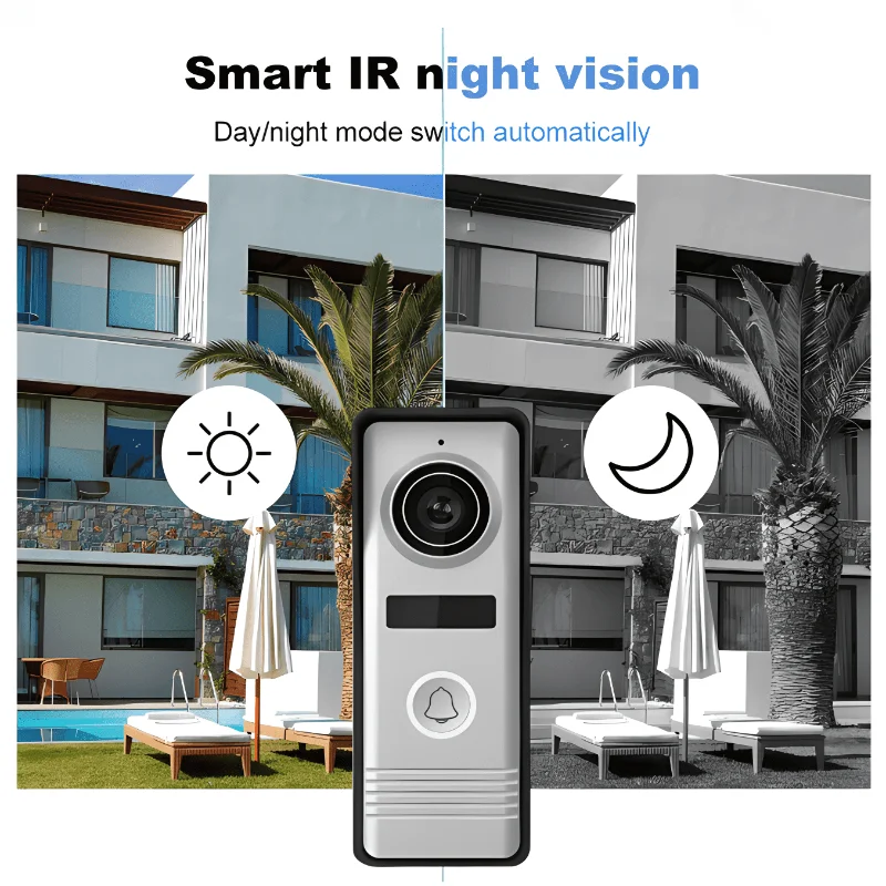 New Tuya 7 Inch Video Intercom Touch Screen Smart Home Video Intercom System Kit Wired Video Doorbell Camera Doorphone for Home