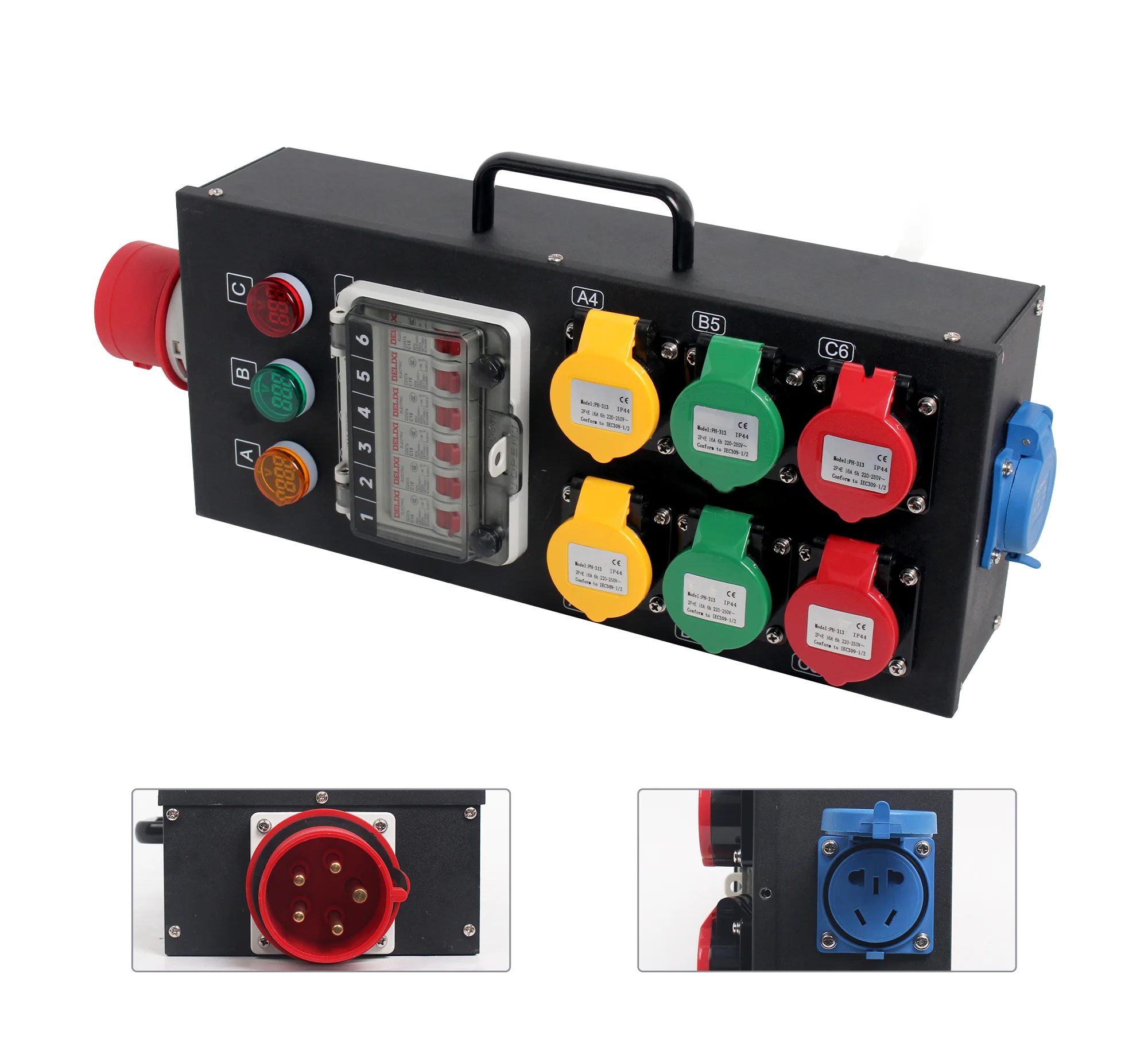 High-Quality Waterproof Stage Power Distribution Box Industrial Sockets 16A Stage Power Distribution Box for Stage Equipment
