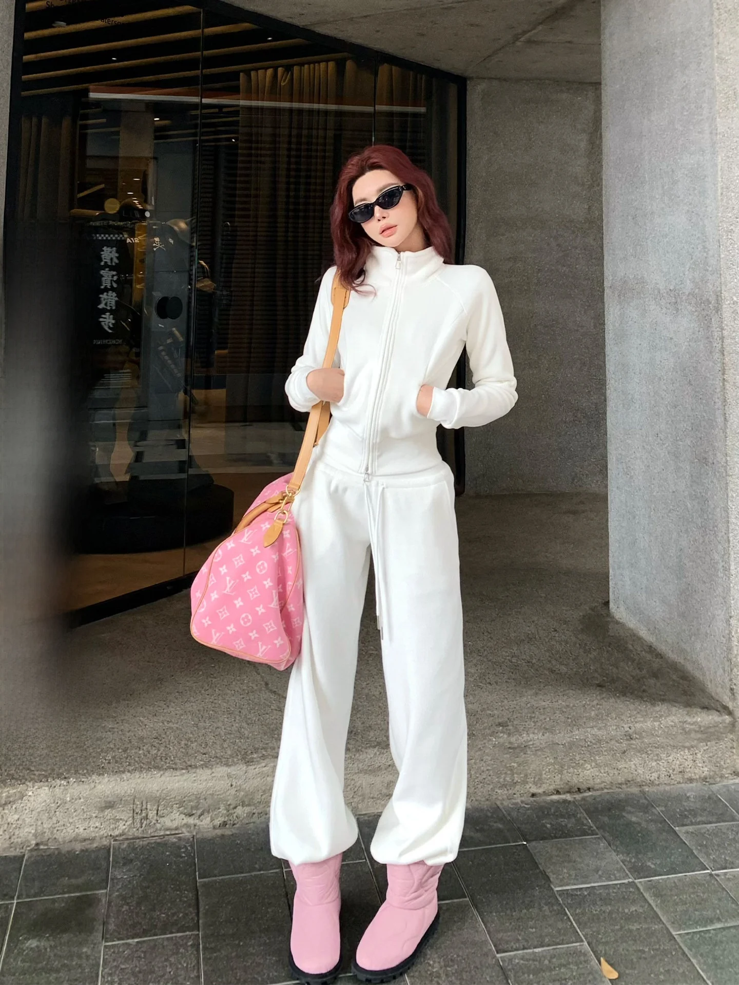 

Liu Wan Jun Korean mat Sportswear Hoodie Set Women's Early Spring Faion Commute Slimming Jaet Pants