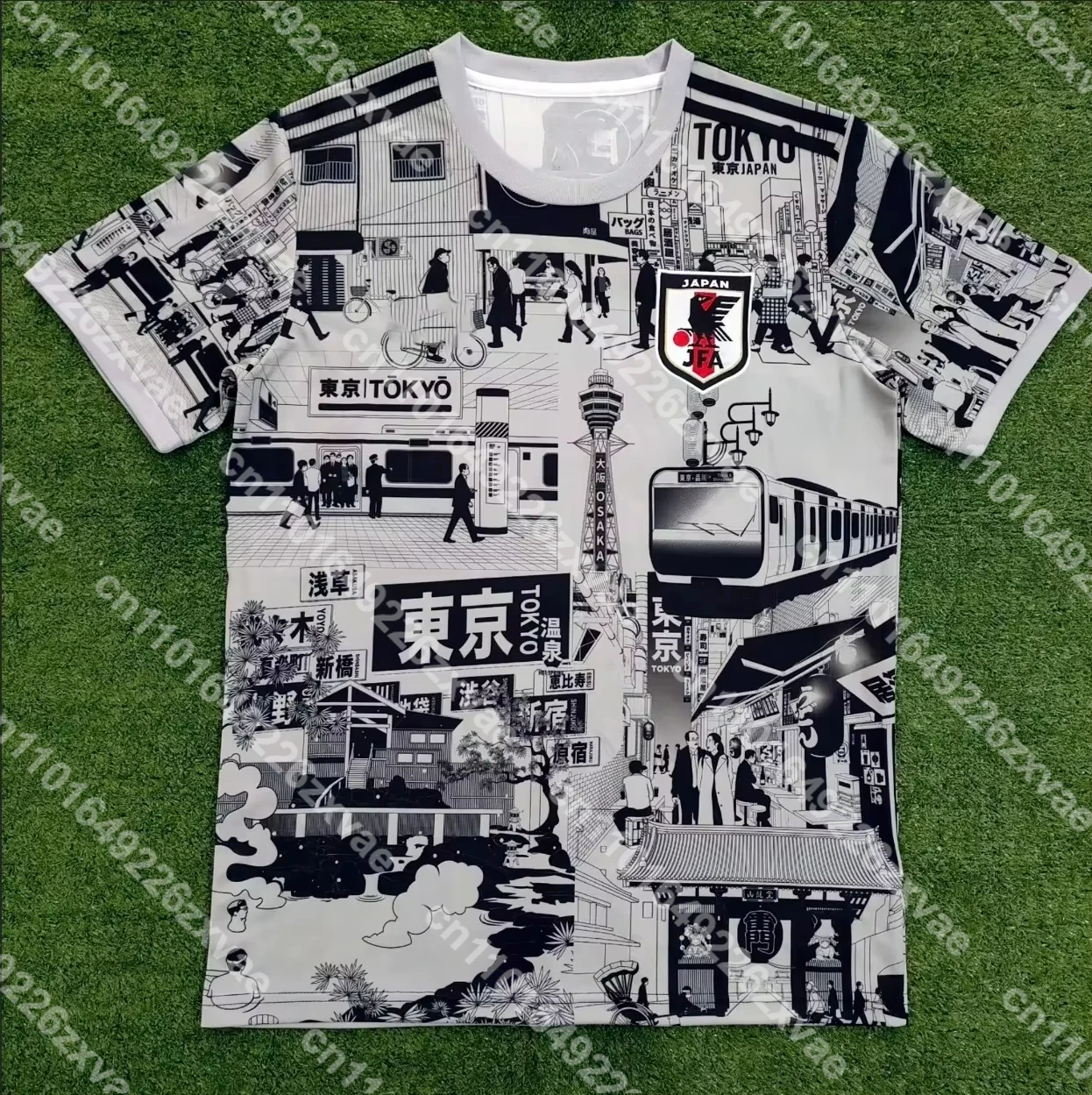

Japan national football team T-shirt Sea Wave Jingle Cat Darth Vader Football T-shirt Men's short-sleeved top