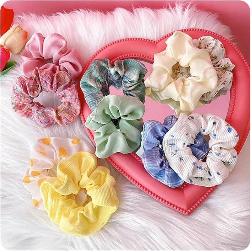 10Pcs/Lot Hair Accessories Girls Cute Head Large Items Elastic Hair Bands Cartoon Flower Headband Sweet Suits Children Headdress