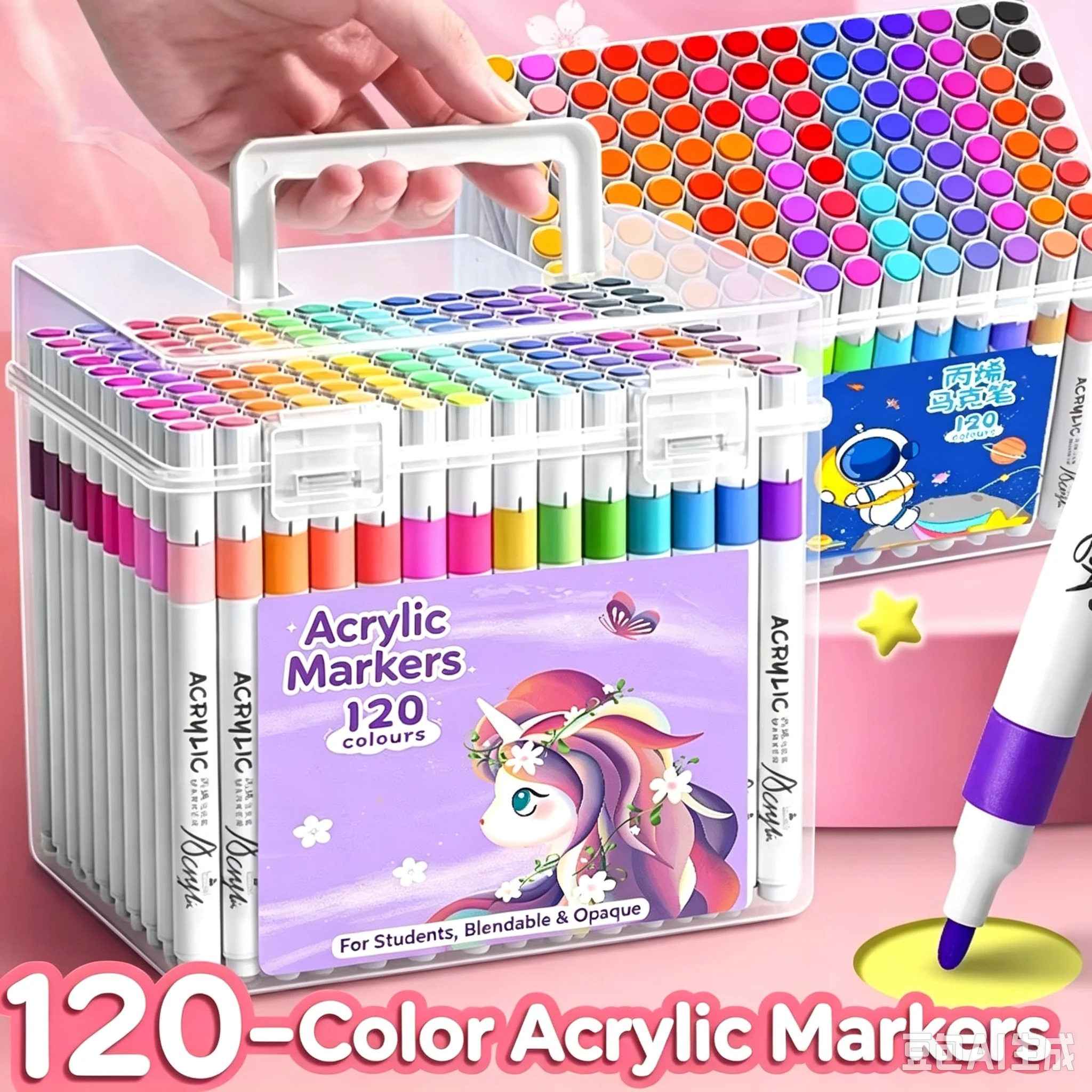 Acryl-Marker, waschbar, farblos, stapelbar, wasserdicht und schnell trocknend, handbemalt, DIY-Aquarellstift, Malbuch