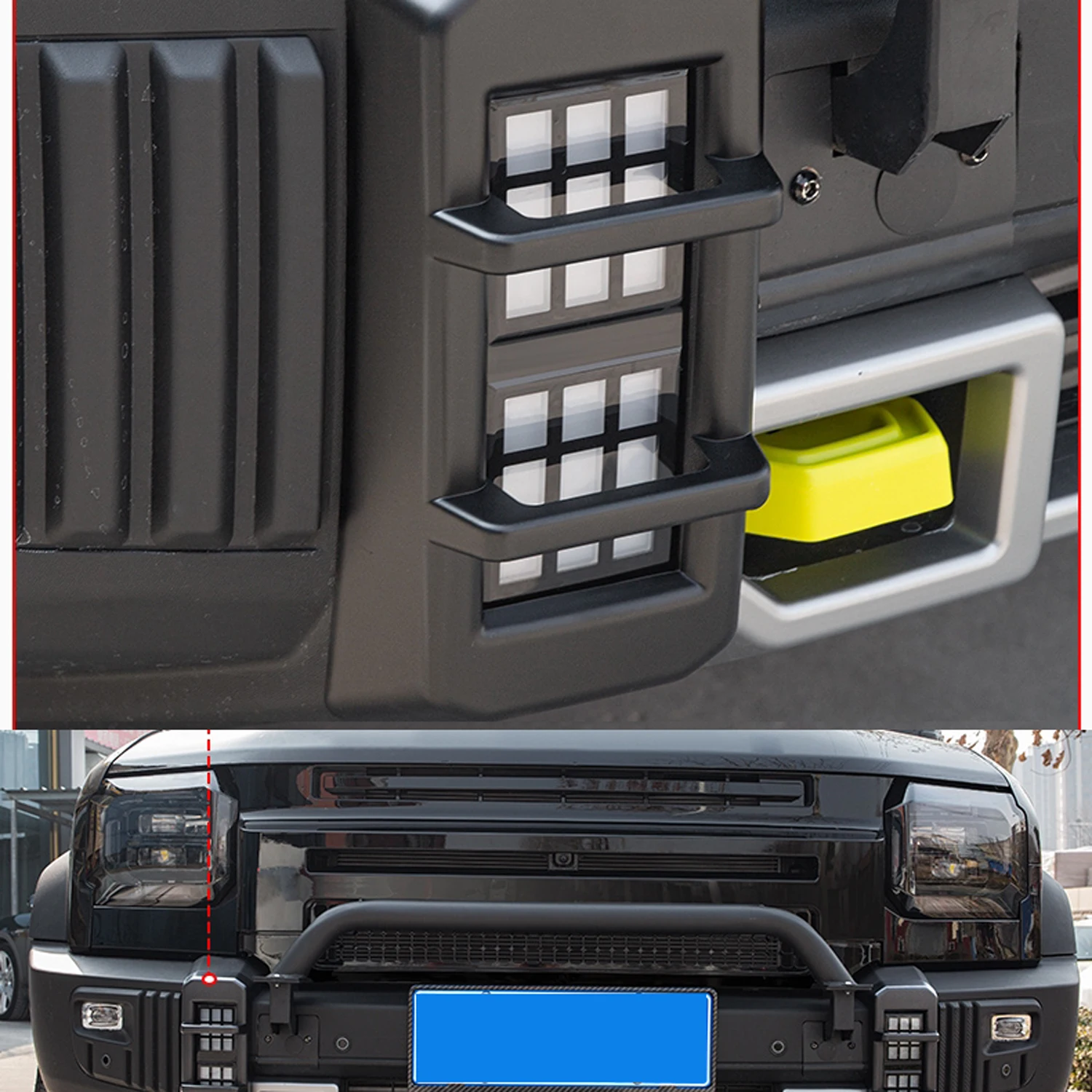 

Fit for Chery Jetour Traveller T2 2023 2024 2025 Matte Black Front / Rear Fog Light Lamp Bezel Cover Trim 2pcs