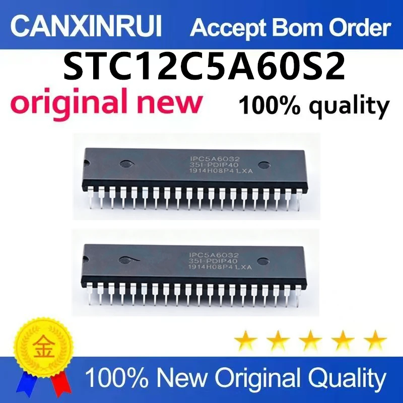（5pcs-10pcs）Original genuine direct insertion STC12C5A60S2-35I-PDIP40 8051 microcontroller chip