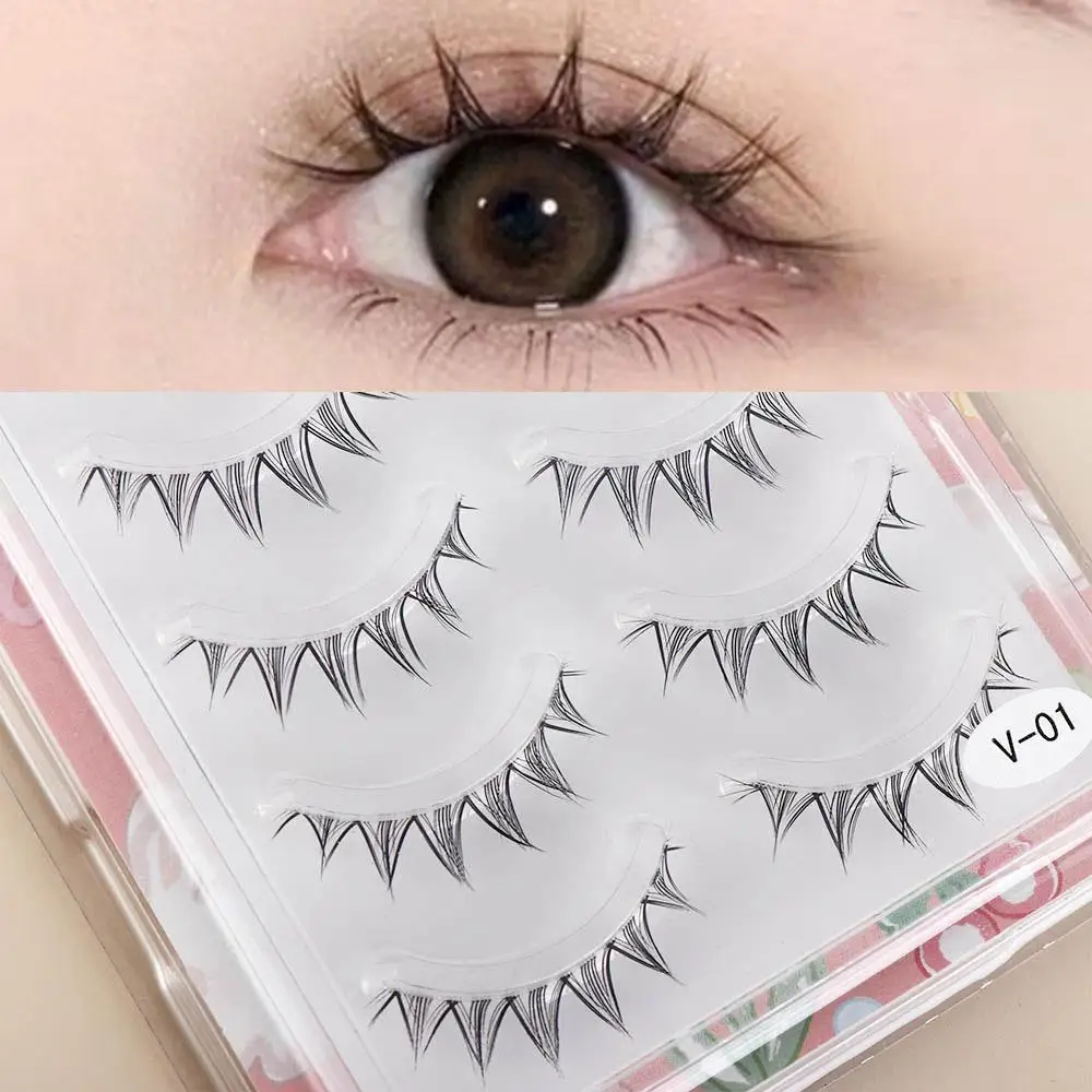 3D japanische transparente Terrier Comic Wimpern Curling Frauen Manga Wimpern Make-up-Tools falsche Wimpern voller Streifen Wimpern