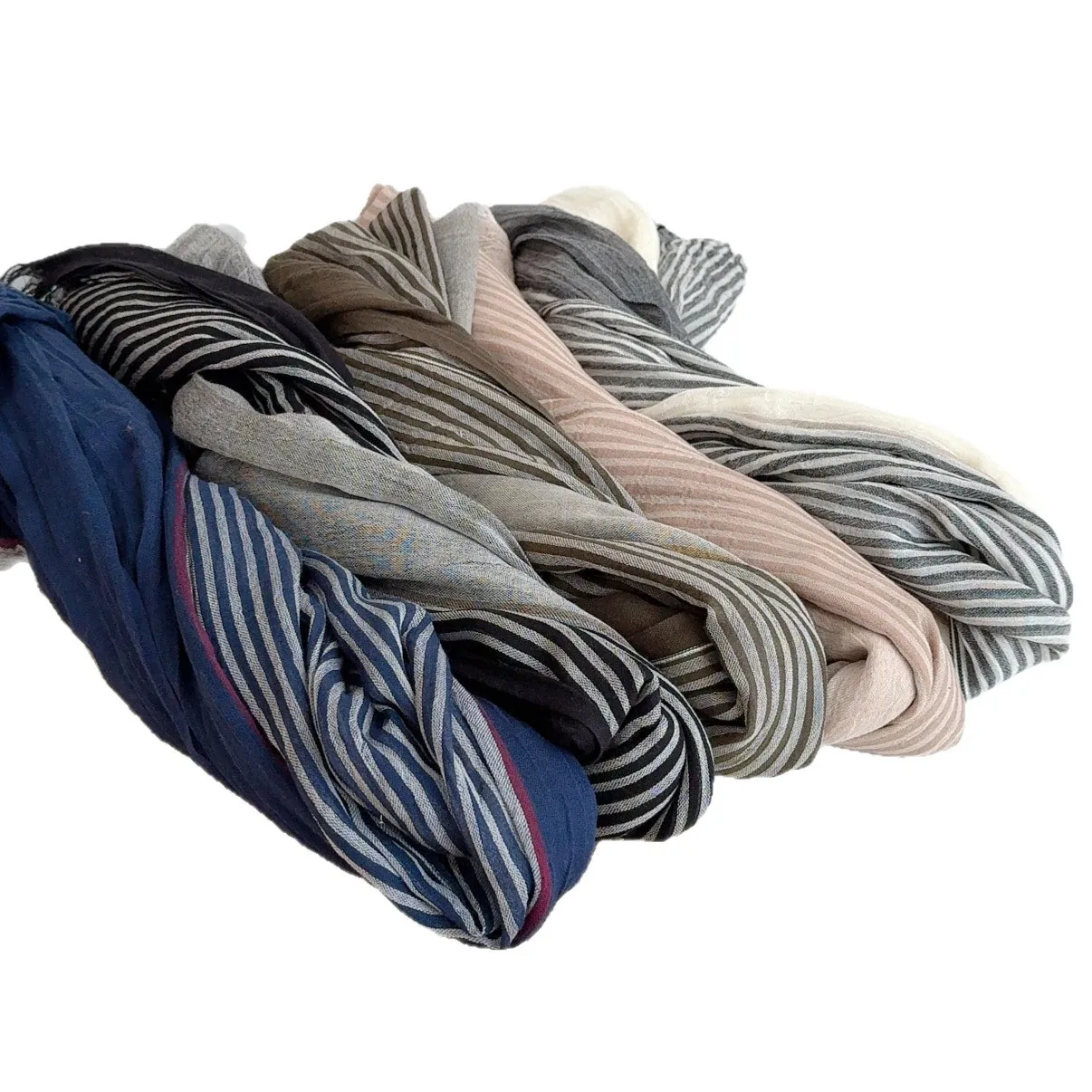 디자이너 브랜드 스트라이프 코튼 린넨 남성 스카프 가을 겨울 남성용 따뜻한 넥커치프 남성 액세서리 짧은 테슬 머플러