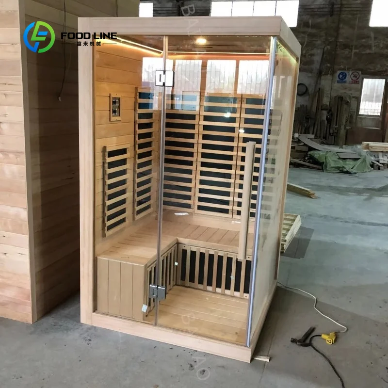 Customized Fashion Sauna Room Indoor Wooden Sauna Room for 2 People with Far Infrared Carbon Heater With Canadian Hemlock Wood