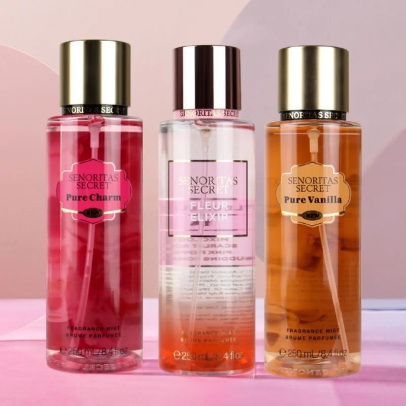 Perfume secreto para mujer, fragancia de fruta y flor de vainilla, aroma de niebla, perfume de encanto de larga duración, ambientador en aerosol para todo el cuerpo, 250ml