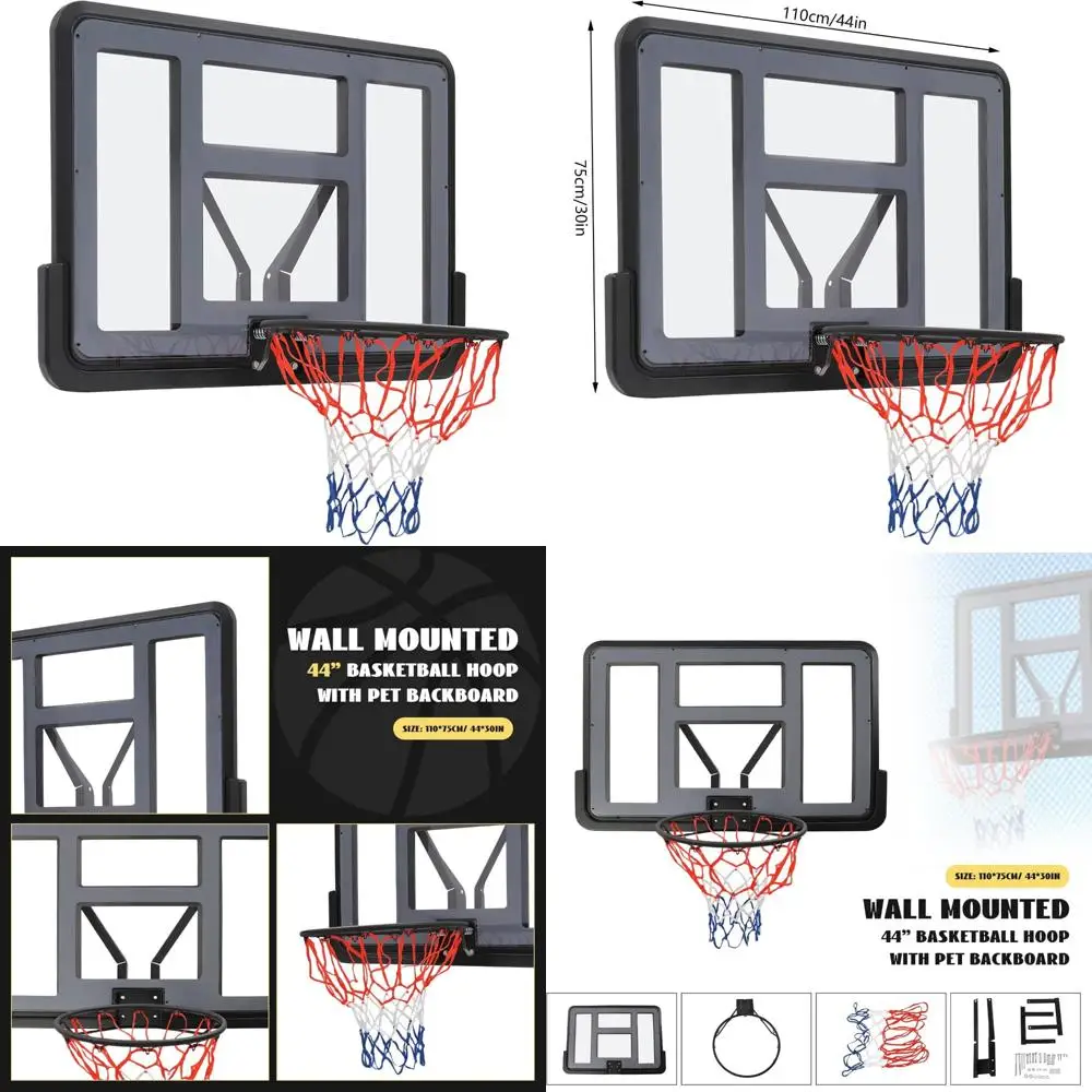 

Регулируемая высота 44x30 дюймов, небьющаяся наружная настенная баскетбольная доска и система обода
