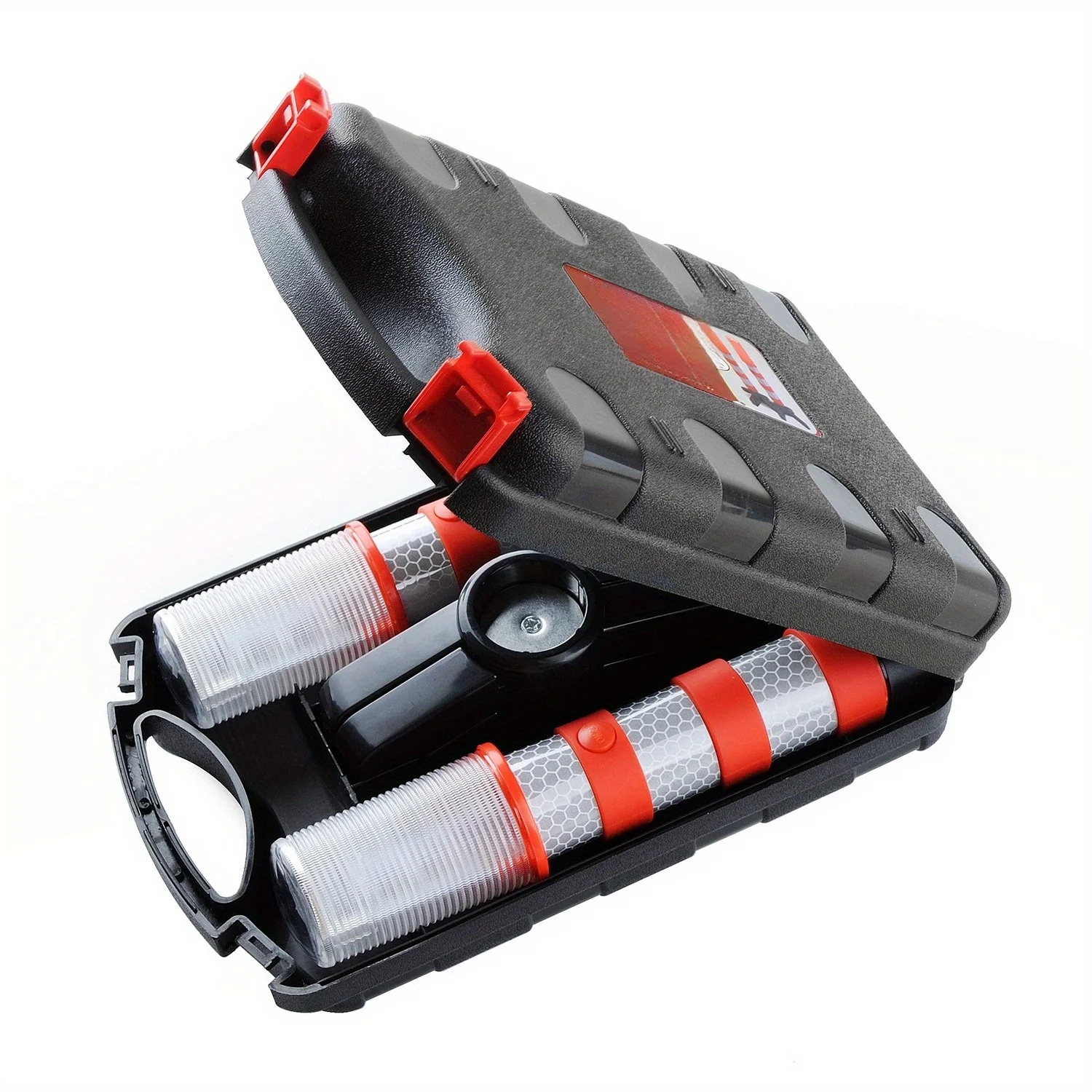 2-Pack LED Road Hazard Lights - Magnetic Stand w/ Case, Super Bright Red White, Car&Boat Night Warning Essential