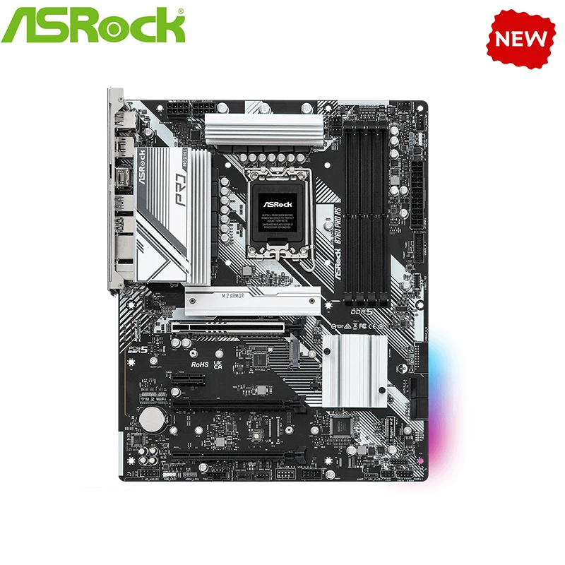 NEW B760 For ASROCK B760 Pro RS LGA 1700 DDR5 Motherboard B760 Supports CPU i5 13400f i3 12100f 12400f