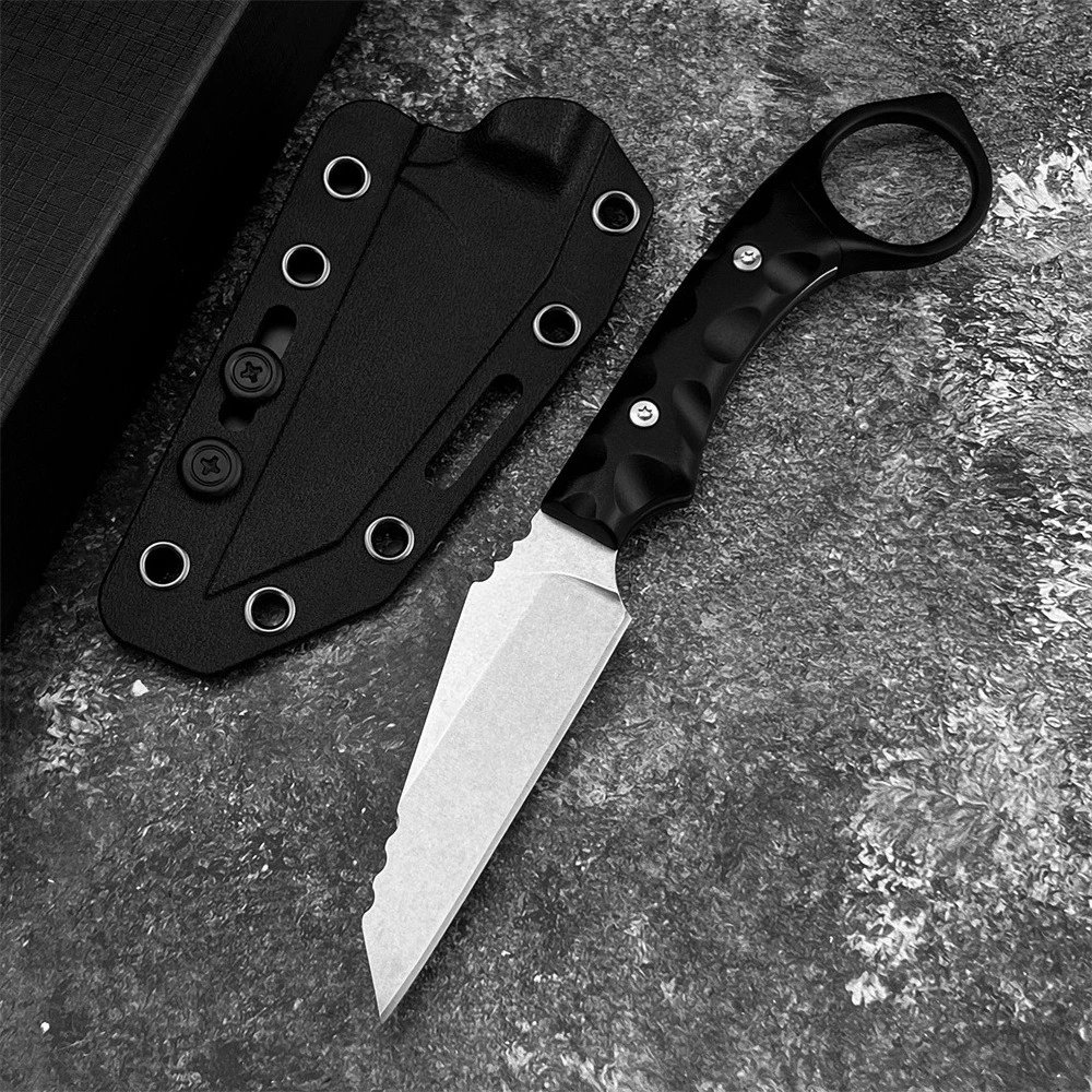 

Тактический нож с фиксированным лезвием Full-Tang, сталь 7Cr13MoV, текстурированная ручка из нейлонового волокна, открытый EDC, охотничье снаряжение для выживания в бушкрафт