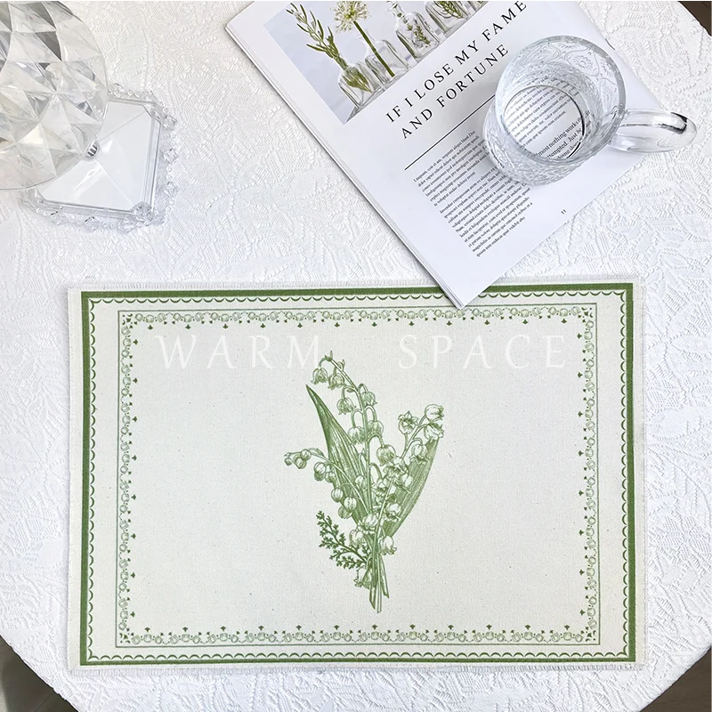 

Cotton andlinen restaurant table mats placemats waterproof heat insulation decorative mats decorative anti-fouling coasters logo