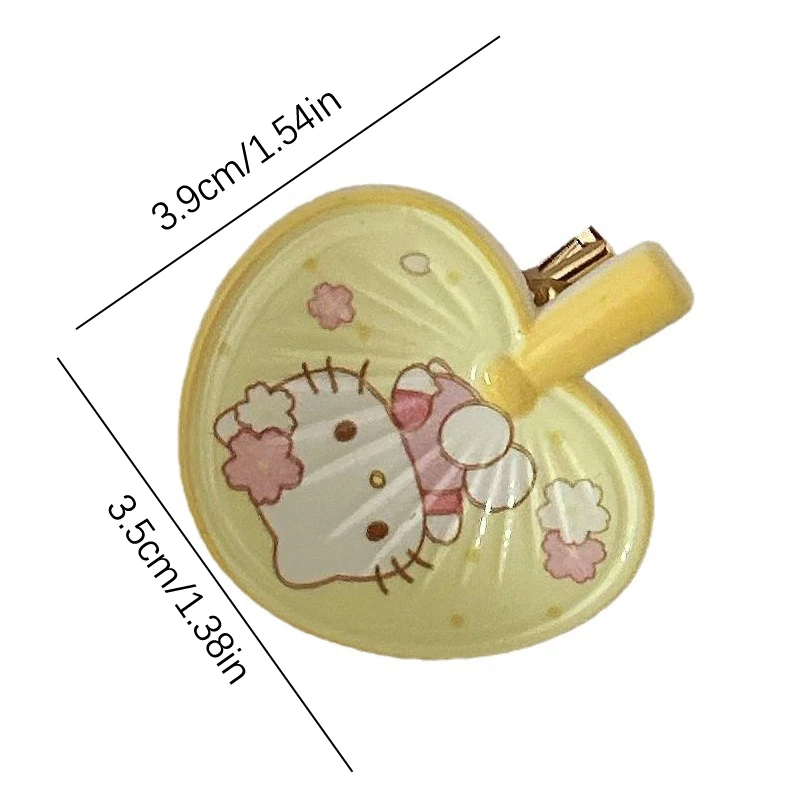 Pince à cheveux dessin animé Sanurgente Hello Kitty pour femmes et filles, épingle à cheveux latérale Kawaii, pince à bec de canard mignon, accessoires pour cheveux pour enfants, 2 pièces