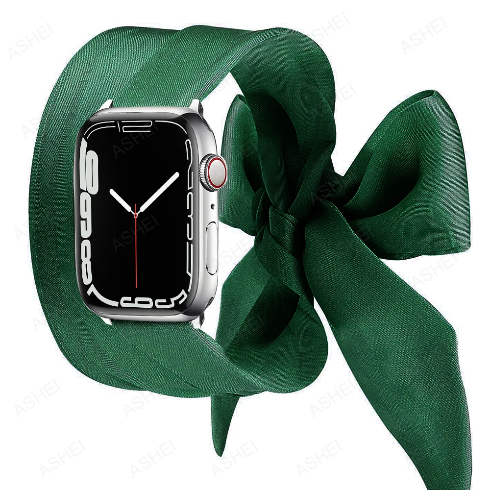 For Apple Watch Band series 7 41mm 45mm 6 5 4 se 40mm 44mm women Fashion Scarf strap for iwatch 3 apple watch 38mm 42mm band