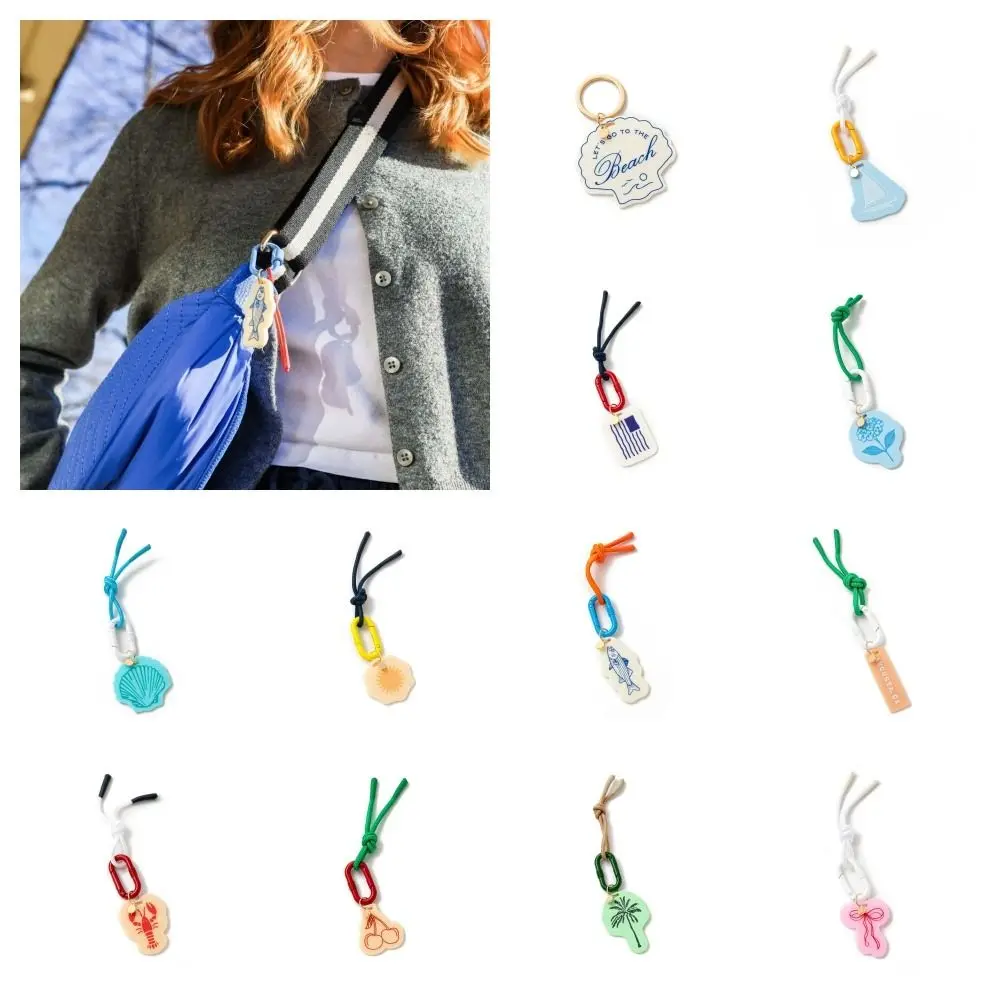 الاكريليك سحر الرجعية حبل المنسوجة قلادة المتناقضة هندسية الهاتف المحمول قلادة سيارة كيرينغ الأزياء حقيبة سلسلة سحر #1