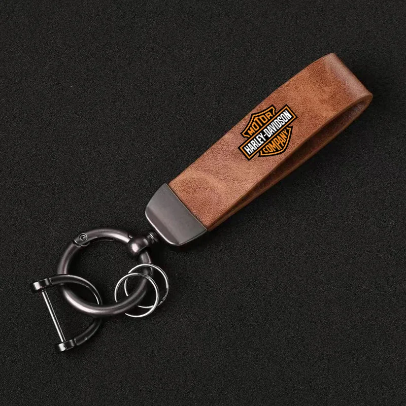 

For Harley Davidson Pan America ADV PA1250 Leather Metal Motorcycle Key Ring Chain Keyring Buckle Pendant Anti-lost Accessories