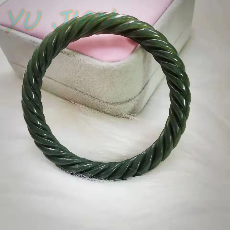 VIP Product New High Quality A Grade Hetian Jade Jadeite Bangle Natural Real Bracelet Handcarved Hand Ring Elegance Fine Jewelry