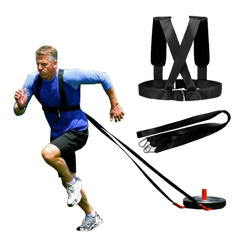 5X Fitness Equipment Shoulder Harness Gym Pull Sled Drag Speed Weight Training Workout Strap Sport Accessories,Upgraded