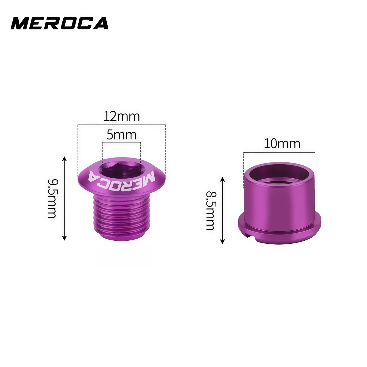 MEROCA DCN01 7075 CNC Aluminum Double Chainring Bolts For MTB / Road / Folding Bike 2x Crankset – 8.5 mm (Pink Rose Red Blue)