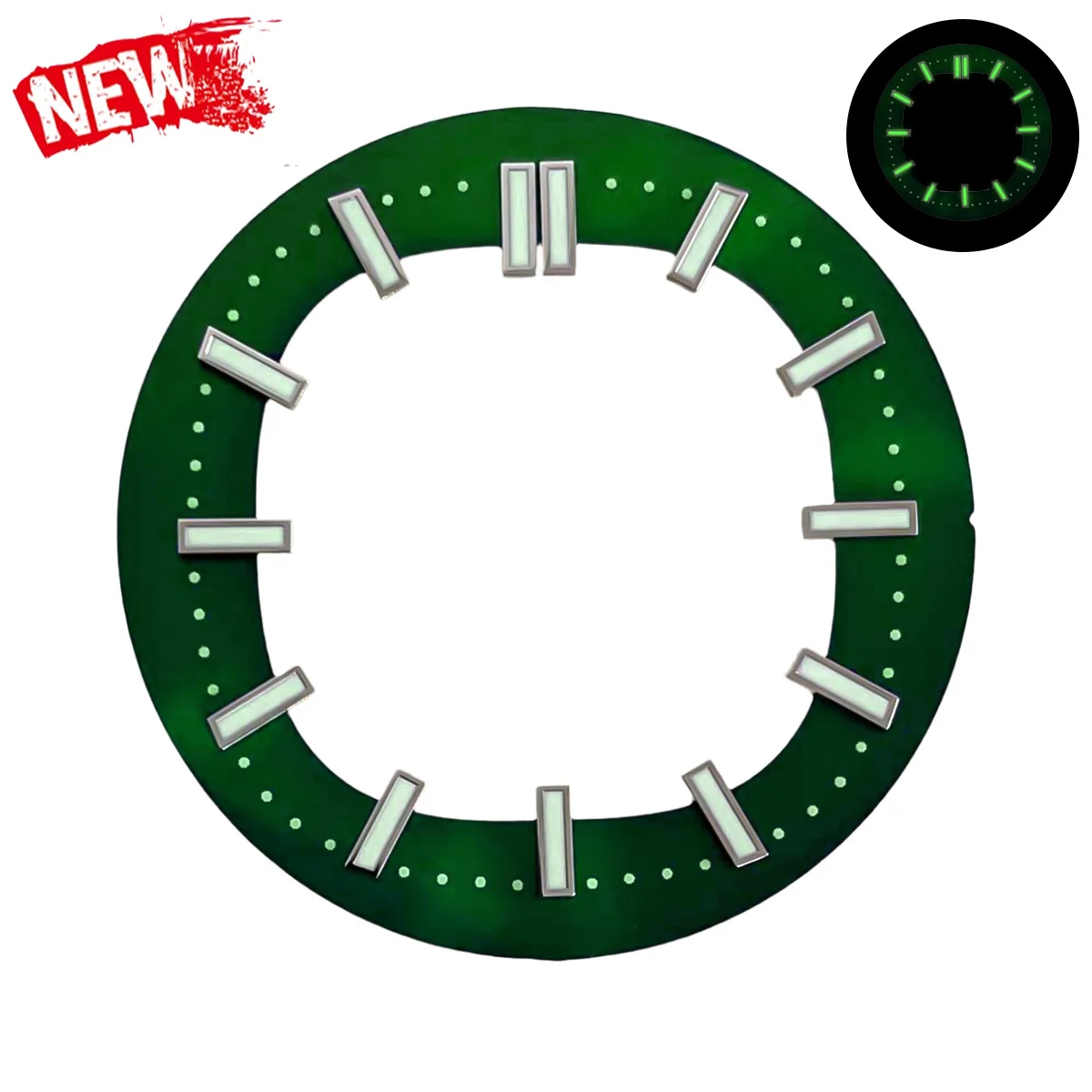 30.5mm Dial For Nautilus NH35/NH36 Hollow Green luminous Indexes Fit Automatic Movement Modified Skeleton Watch Accessorie Parts