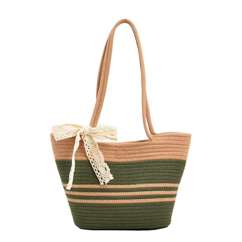 Mobile Phone Daily Collocation Fashionable Handmade Woven Beach Large Capacity Shoulder Women's Handbag Travel Versatile Bag