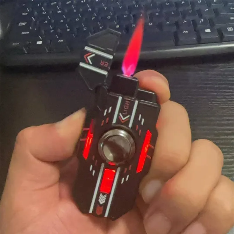 المد اللعب أخف الميكانيكية للتدوير مضيئة يندبروف الأحمر لهب البيوتان الشعلة أخف الدورية الدوران أخف هدية للأصدقاء