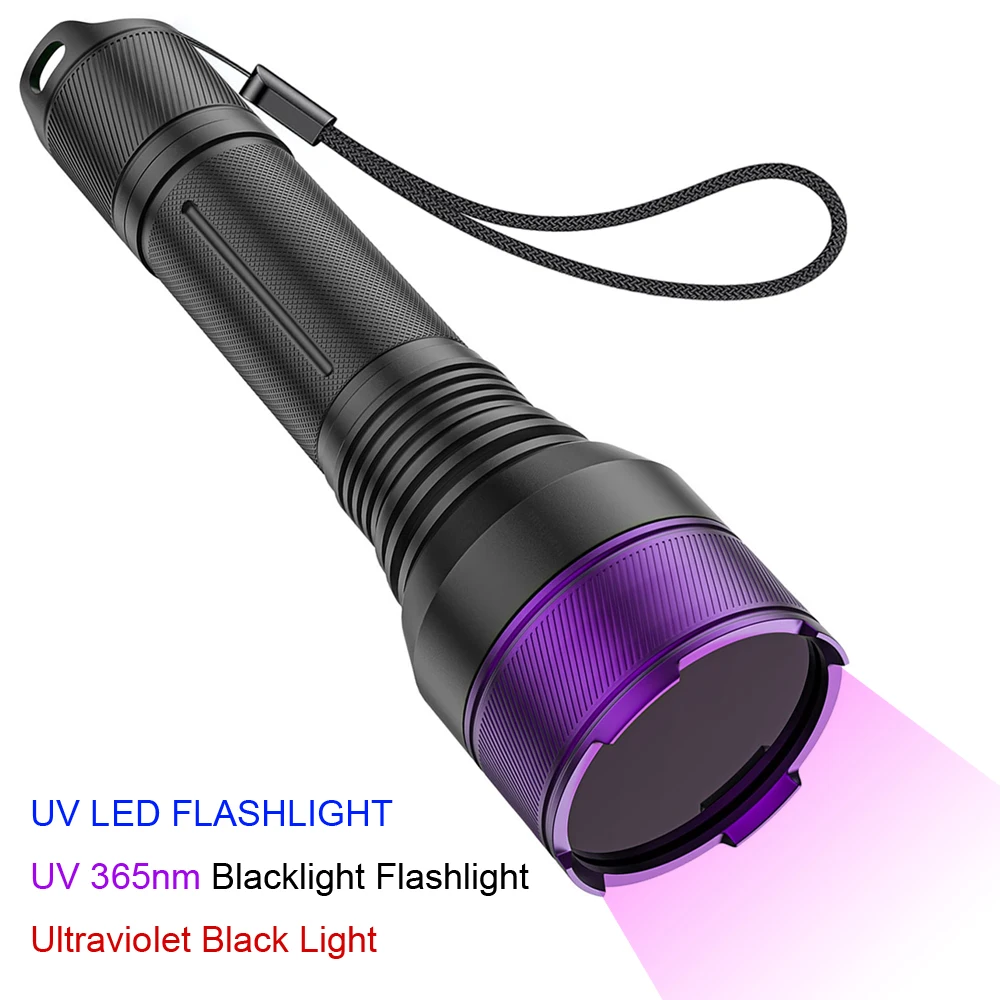 365nm UV Flashlight 30W UV Light High Power Black Light Flashlight for Pet Urine Detection, Resin Curing, Minerals